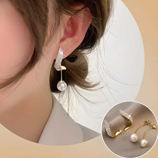 Korean Pearl Wing Stud Earrings 2 Pcs/Set