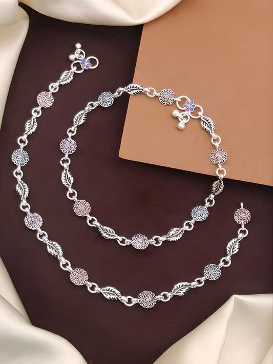 Beautiful Women's Silver Plated Anklets