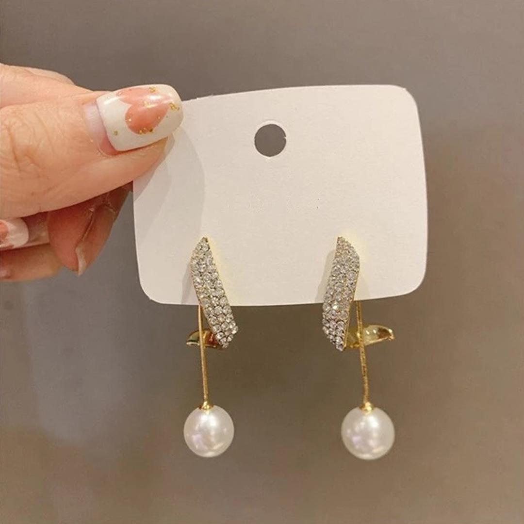 Korean Pearl Wing Stud Earrings 2 Pcs/Set