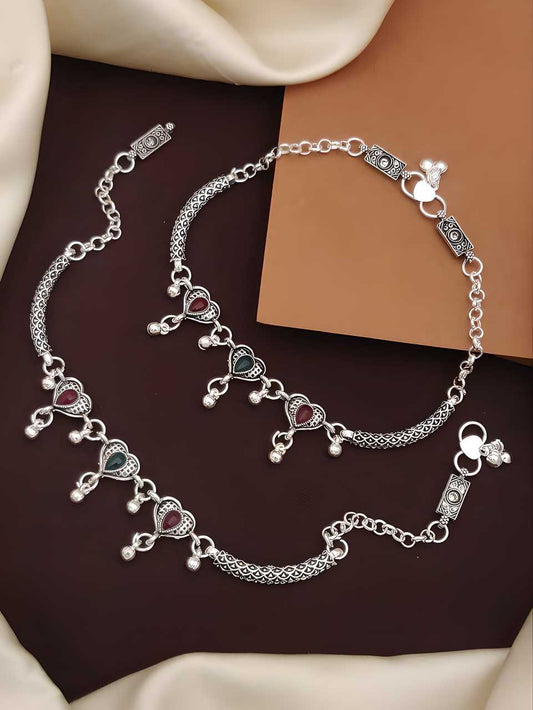 Women's Silver Plated Anklets